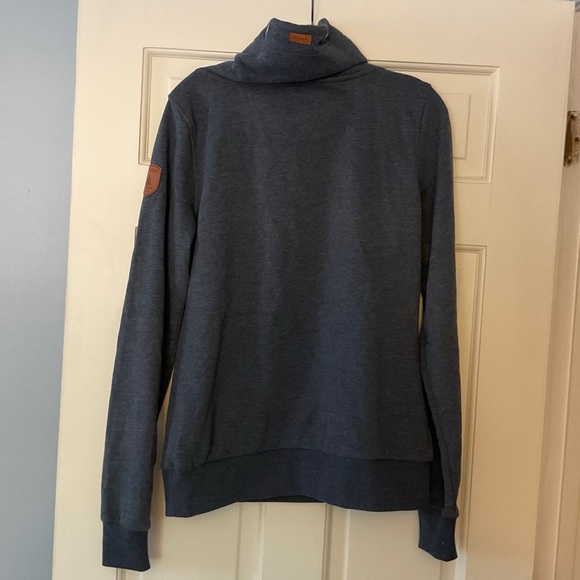 Wanakome Julissa Sweatshirt Navy Blue Womens Size S NWT Cowl High Neck - Picture 10 of 13